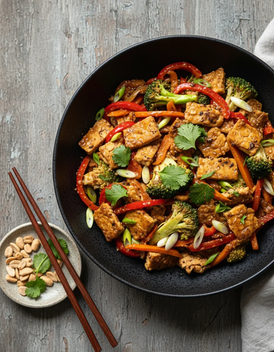 Almond Butter Tempeh Stir Fry