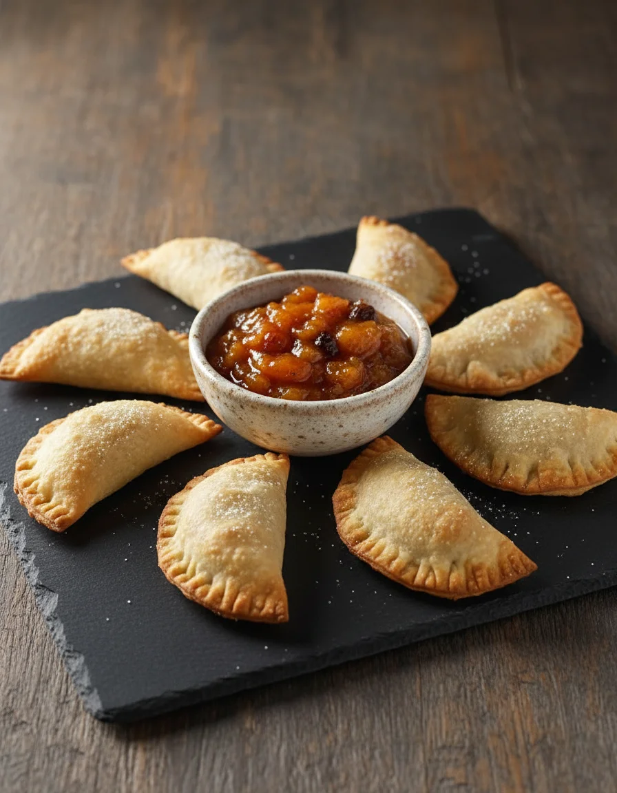 Apple Pie Wontons And Peach Chutney