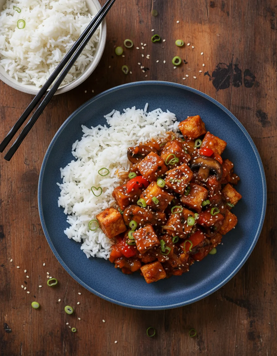 Baked Mushroom Tofu Stir Fry