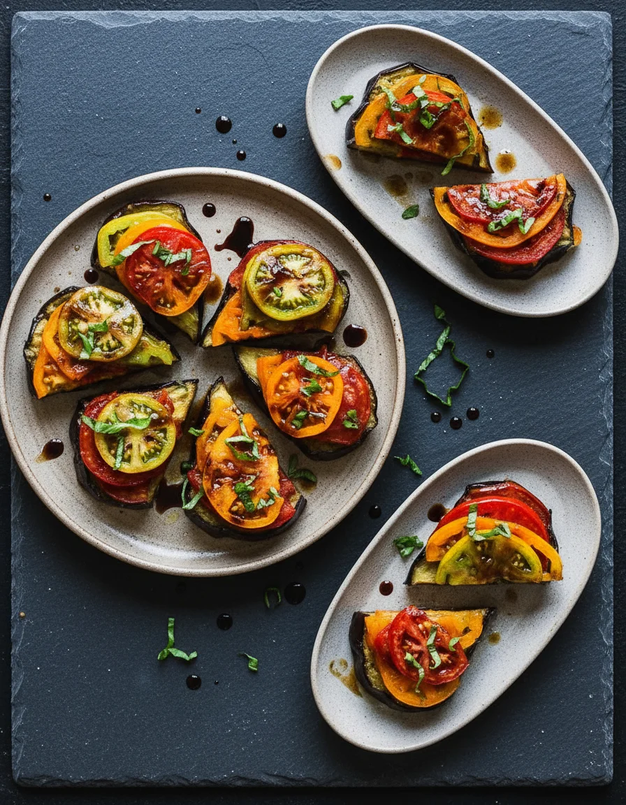 Roasted Eggplant with Heirloom Tomatoes