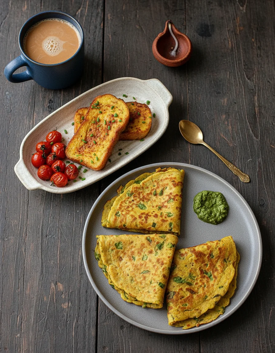 Besan Chilla & Savory French Toast