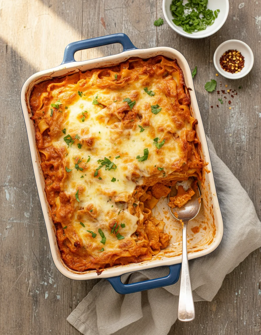 Butter Chicken Lasagna Bake