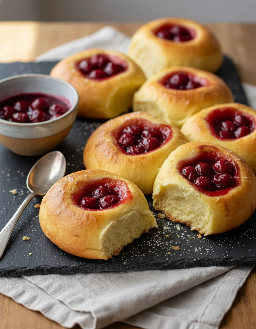 Cherry Brioche Sweet Rolls