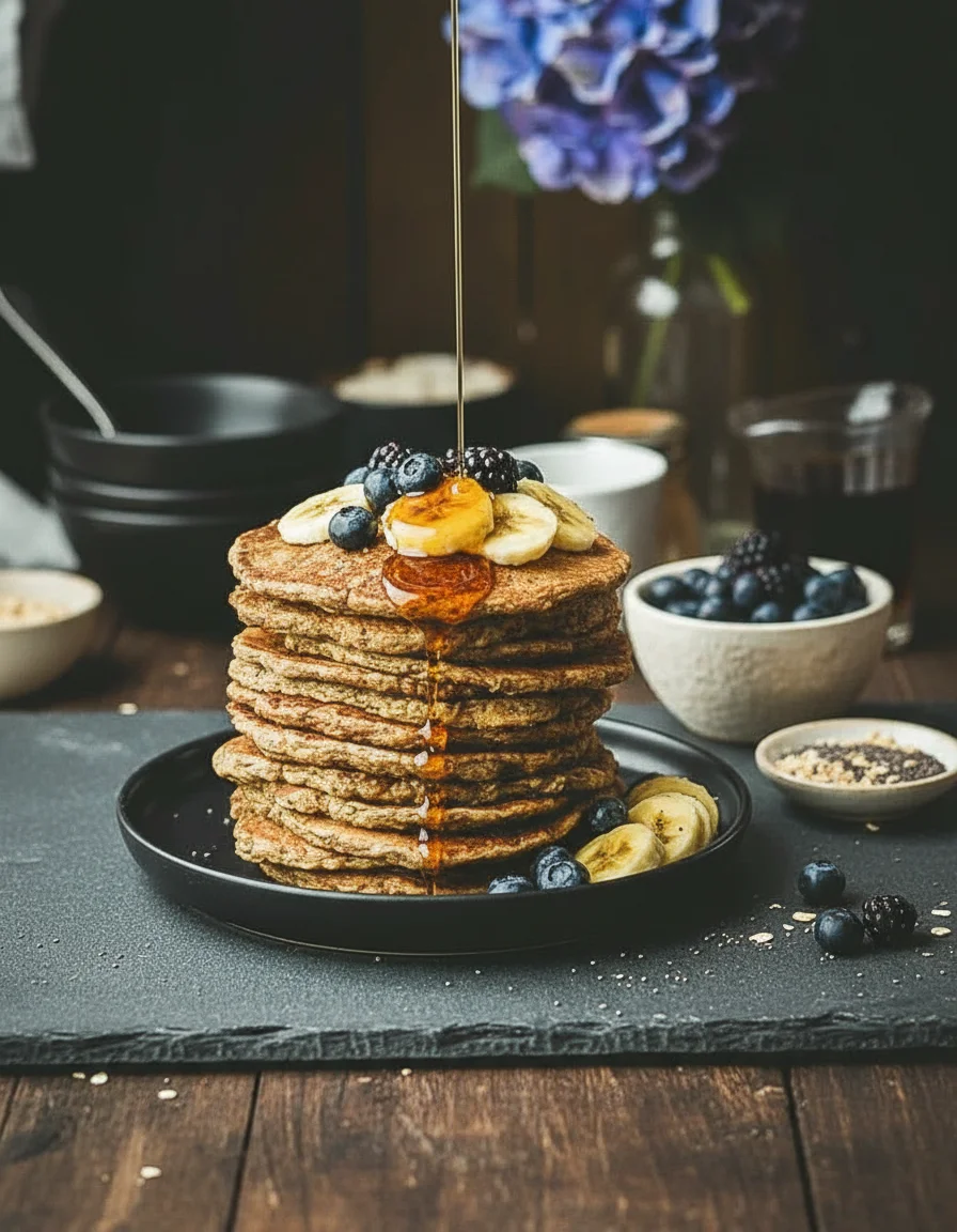 Chia Oat Banana Pancakes