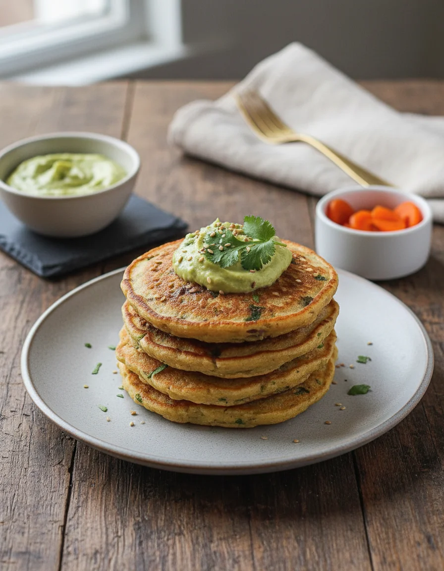 Cauliflower Shiitake Chickpea Pancakes