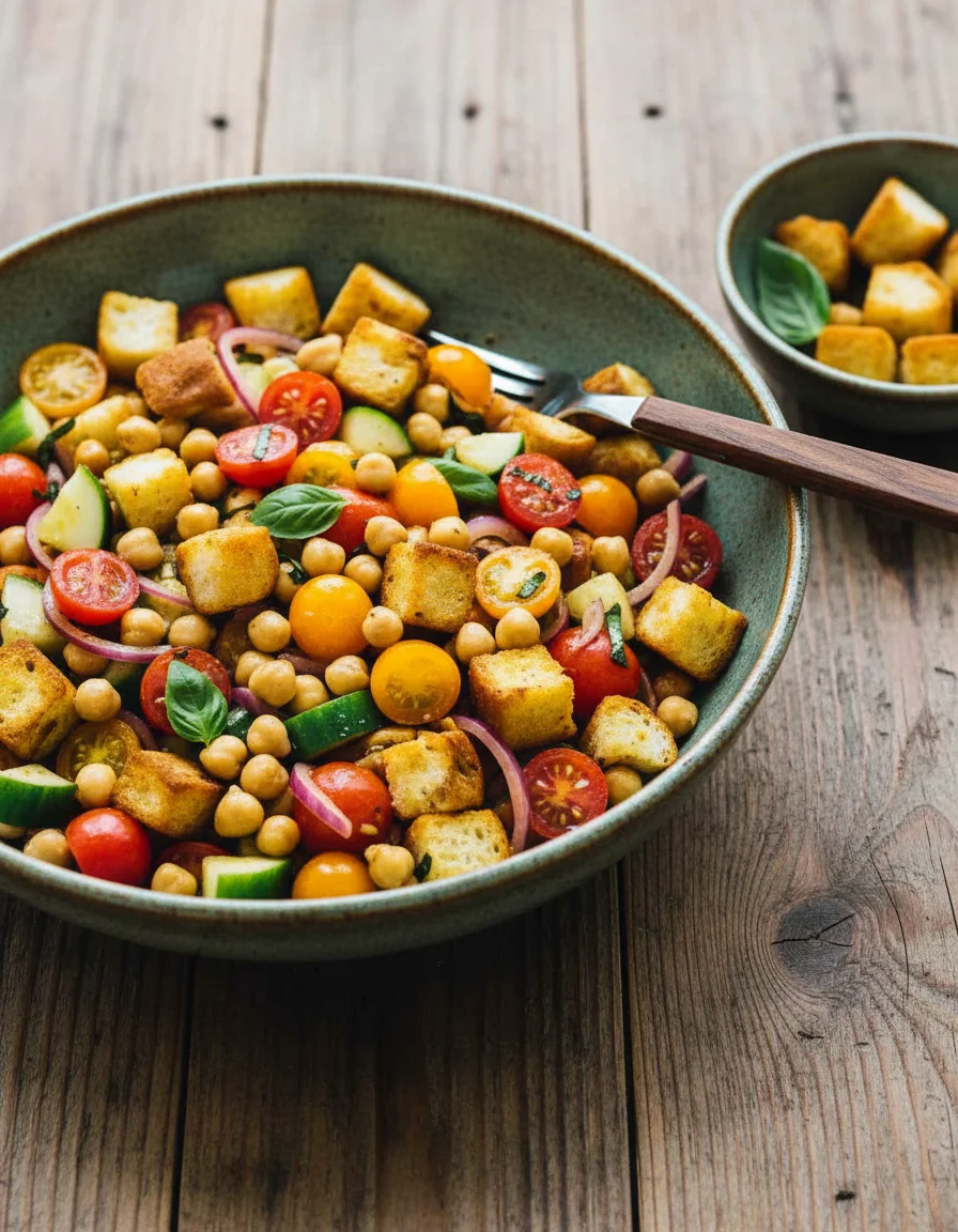 Chickpea Panzanella Salad
