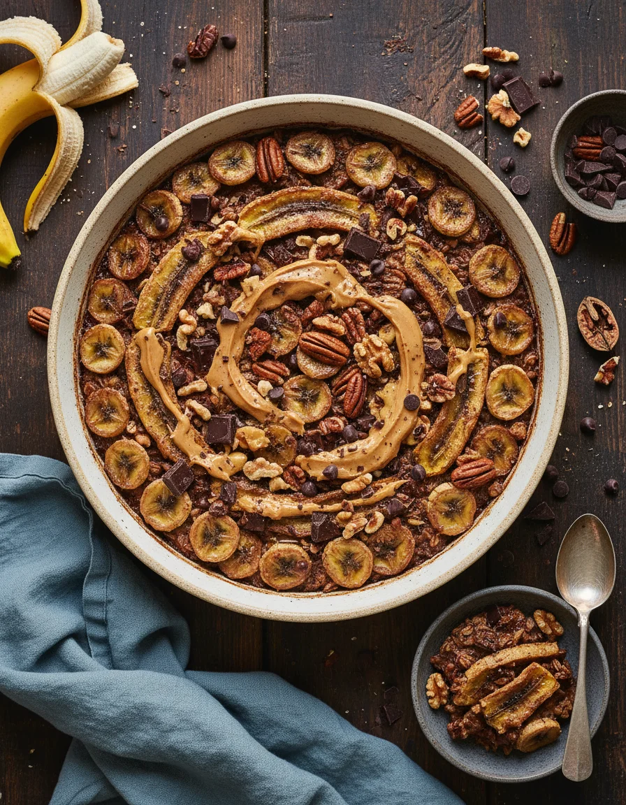 Chocolate Banana Baked Oatmeal