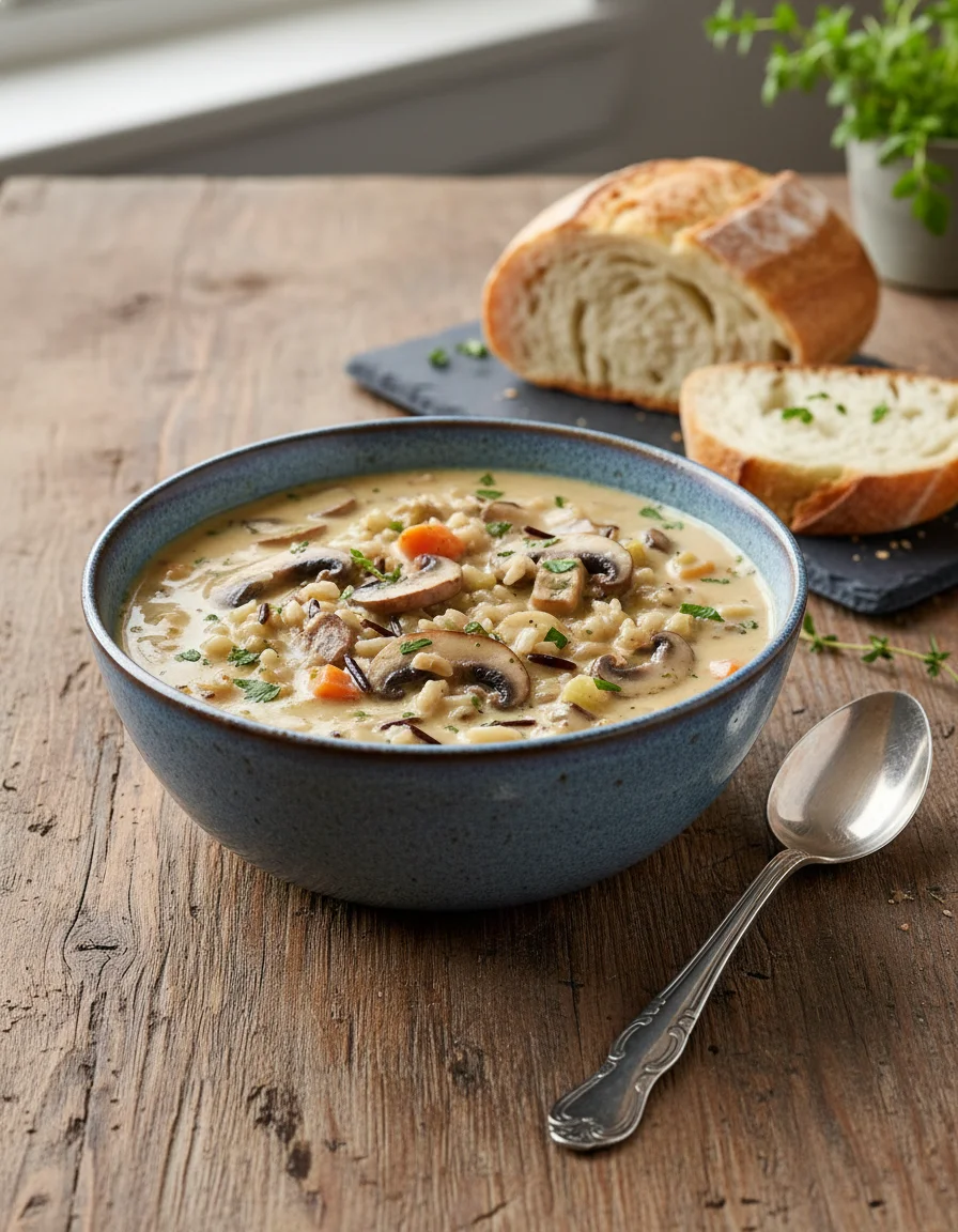 Creamy Mushroom Wild Rice Soup