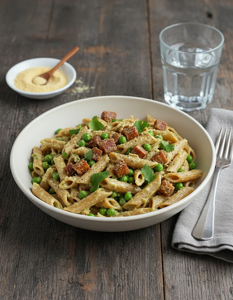 Creamy Pea and Smoky 'Bacon' Penne