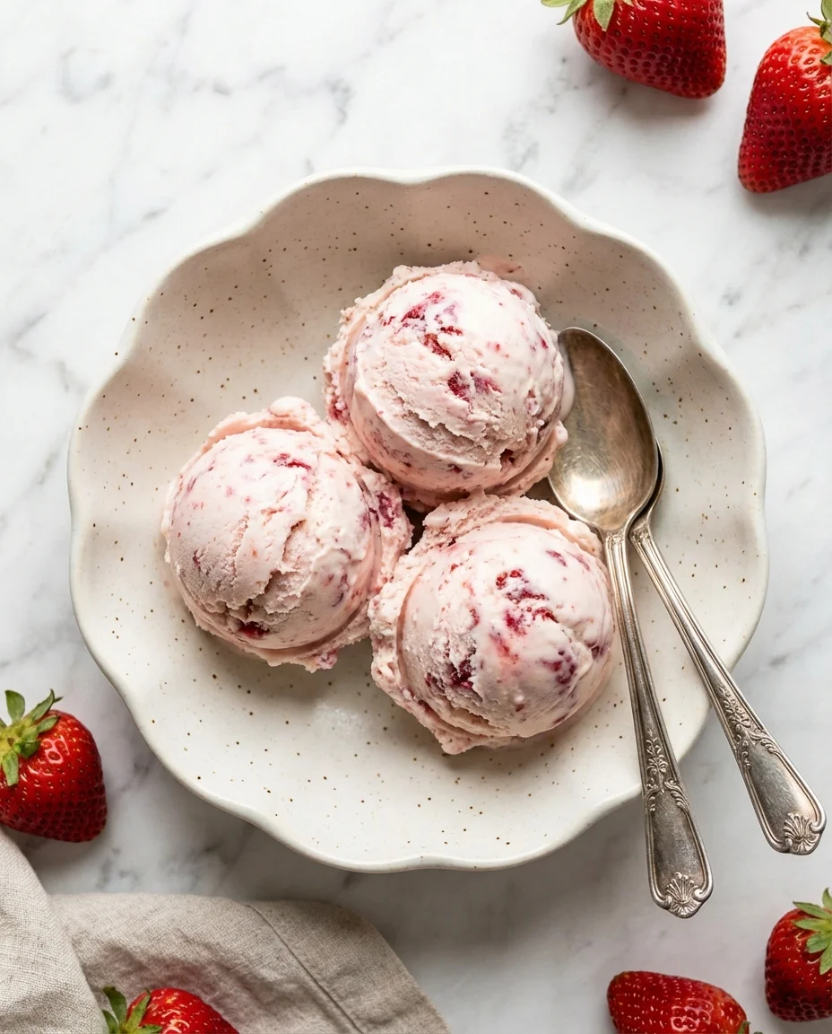 Creamy Strawberry Ice Cream