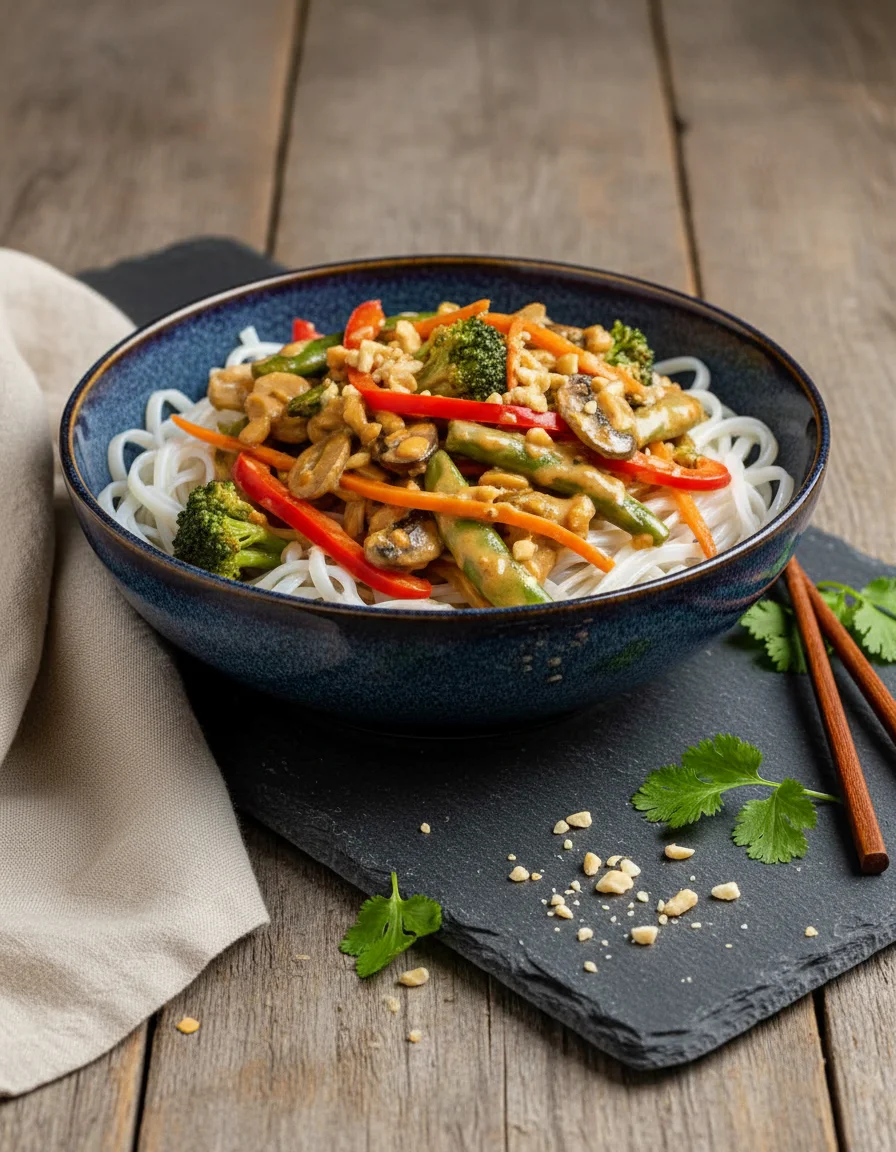 Creamy Rice Noodle Stir Fry