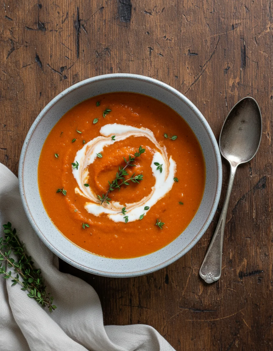 Creamy Tomato Bisque with Thyme