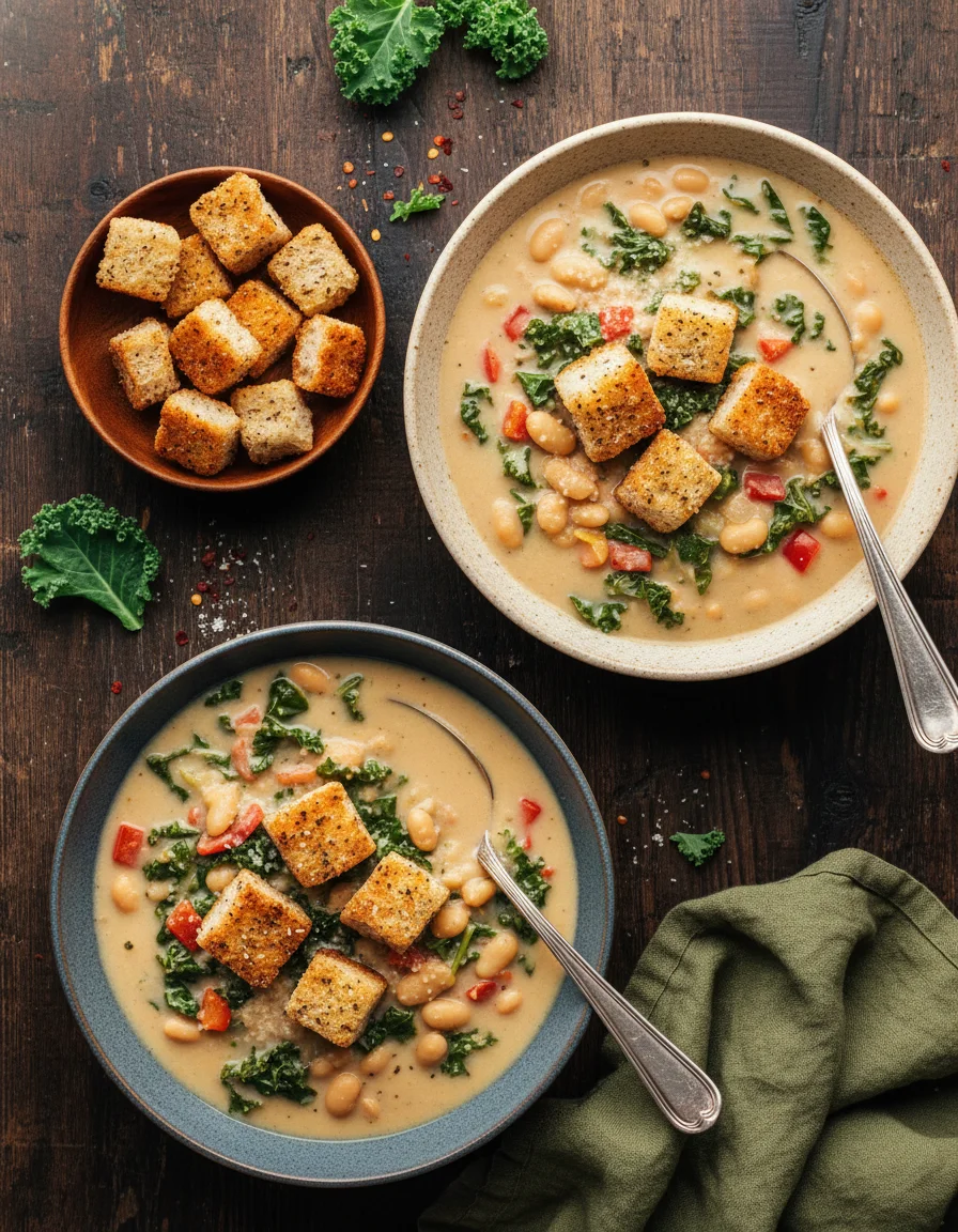 Creamy Tuscan White Bean Kale Soup