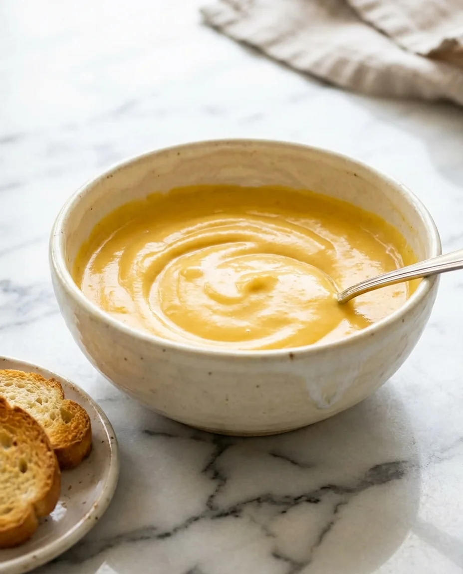 Creamy Vegan Cheese Sauce made with cooked potato, cooked red pepper, cooked orange carrot, cooked sweet or yellow onion, raw cashews, roasted garlic, fresh lemon juice, chickpea miso, ground mustard seed, paprika, sea salt, your favorite pasta if making mac and cheese