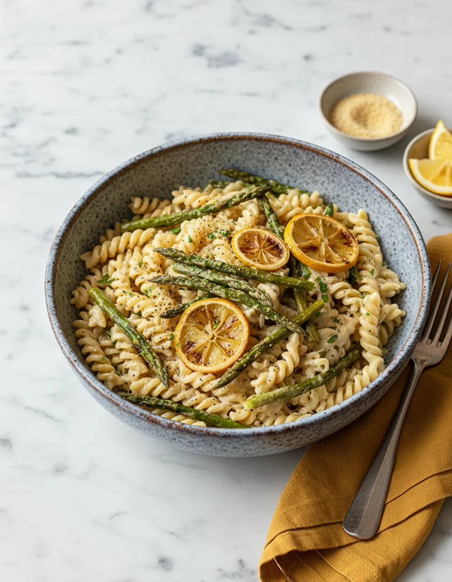 Creamy Vegan Lemon Asparagus Pasta