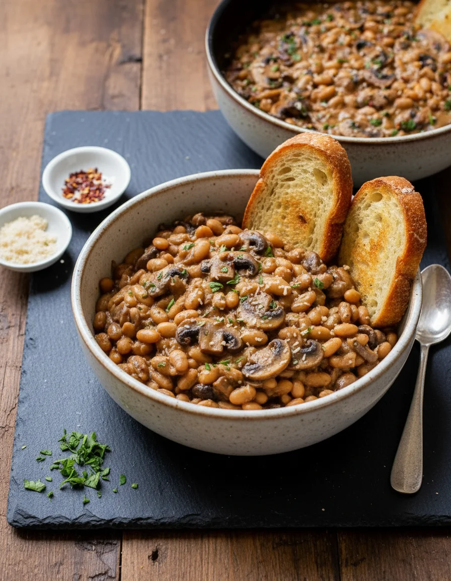 Creamy White Bean Stroganoff