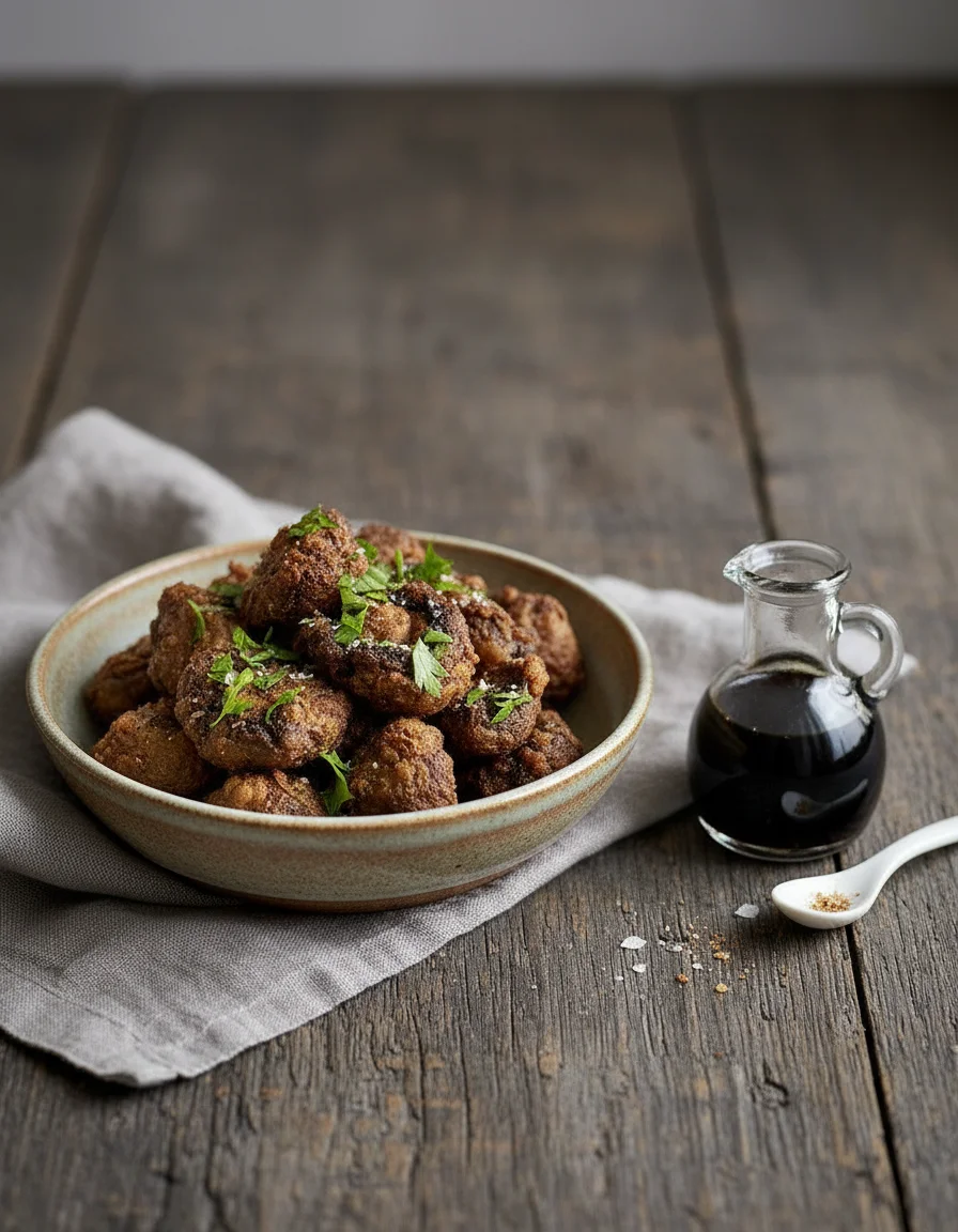 Crispy Mushroom Bites with Posh Vinegar