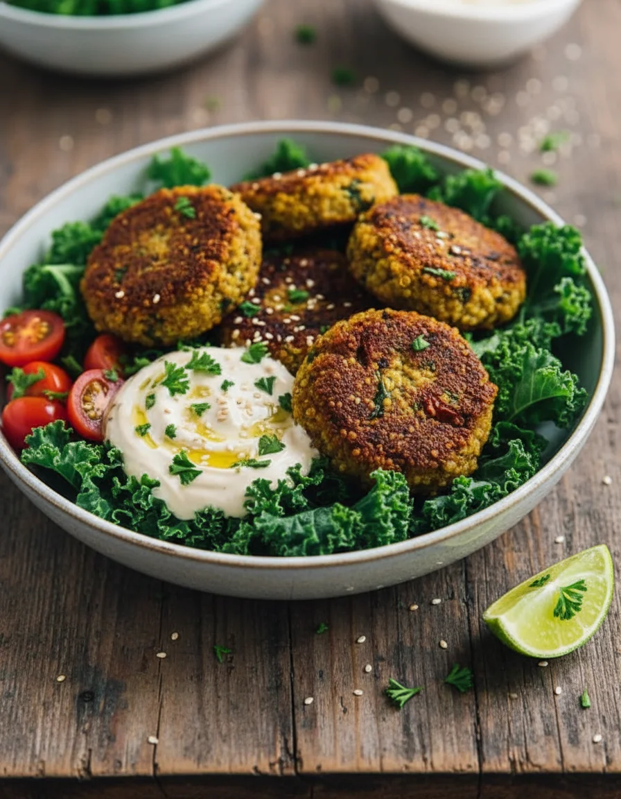 Crispy Quinoa Patties with Creamy Tahini Sauce