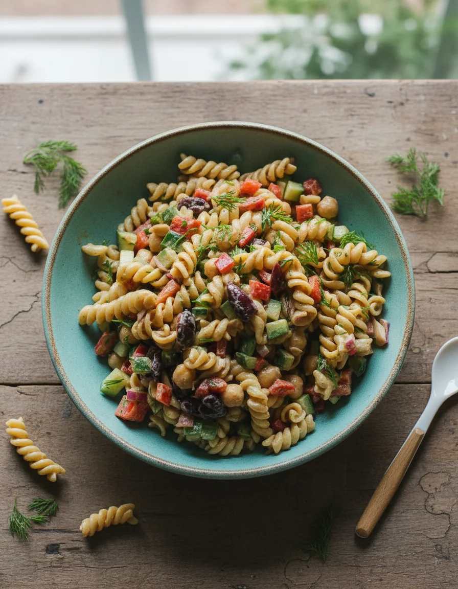 Dill Pasta Salad with Tahini Dressing