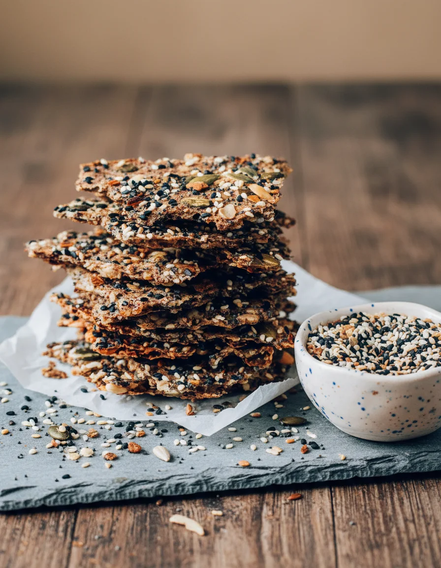 Crispy Seed Crackers with Everything Bagel Seasoning