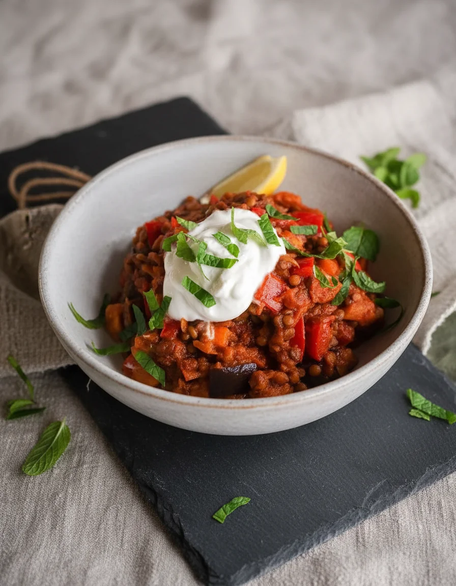 Eggplant Lentil Apricot Curry