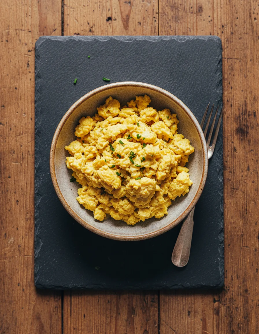 Fluffy Vegan Scrambled Eggs