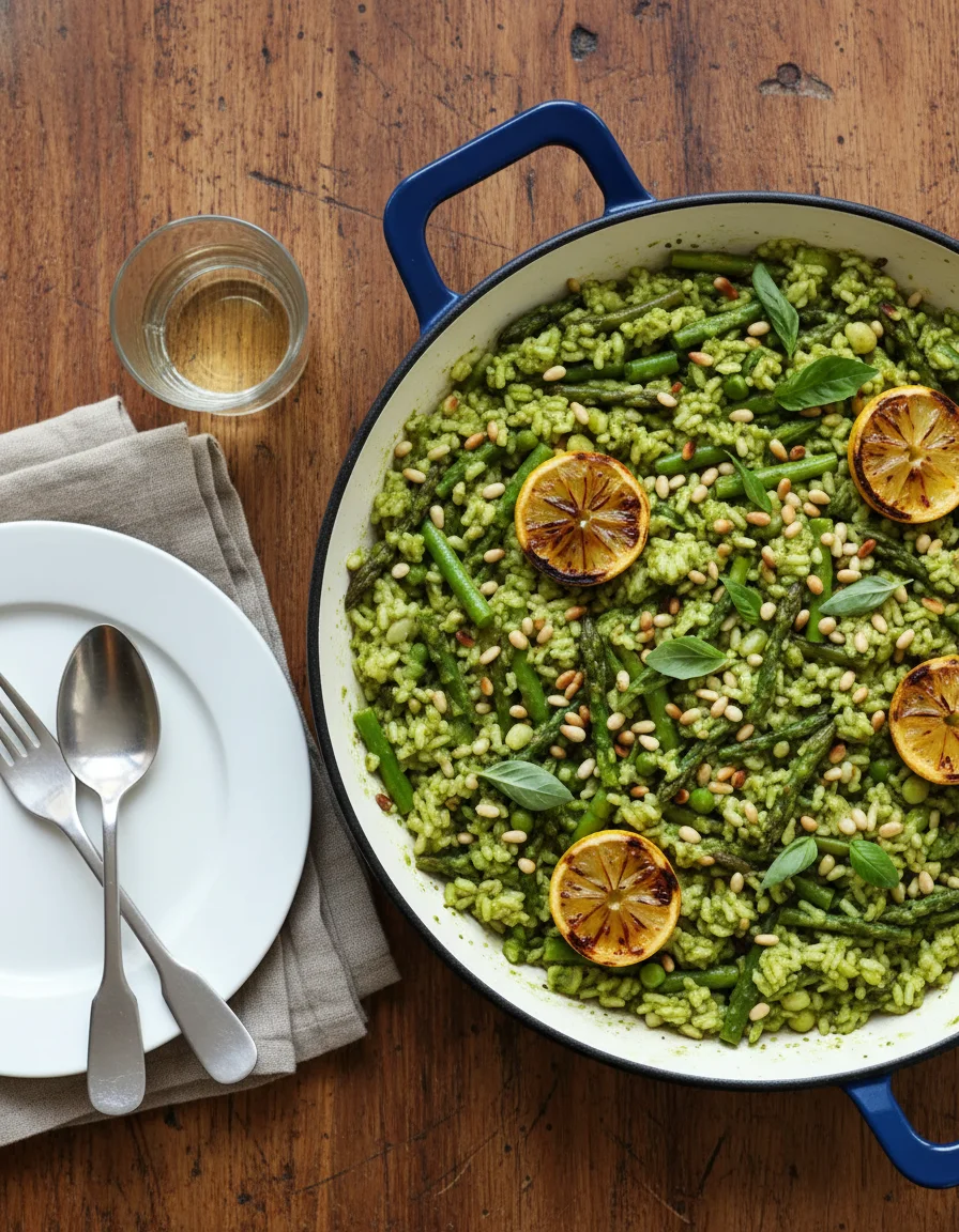 Fresh Green Pesto Paella