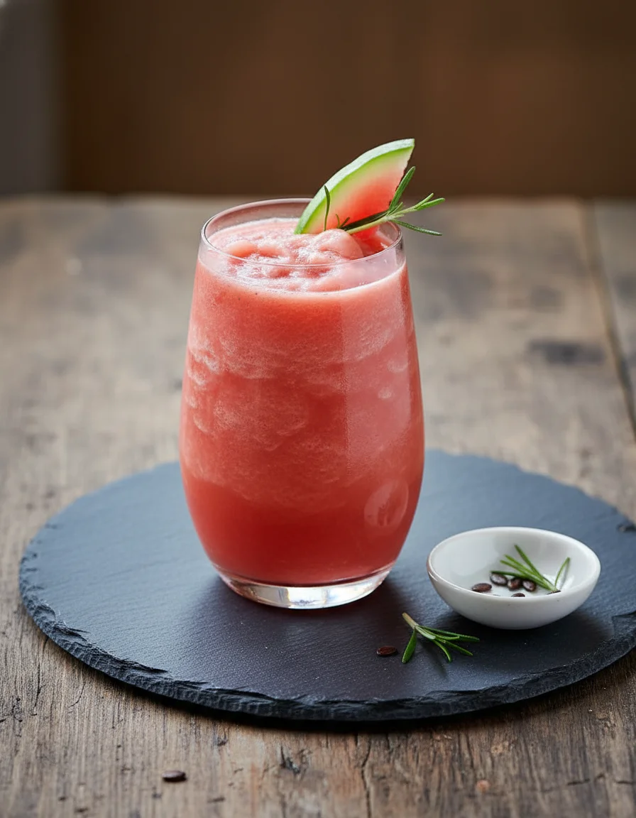 Frosted Watermelon Rosemary Slushy