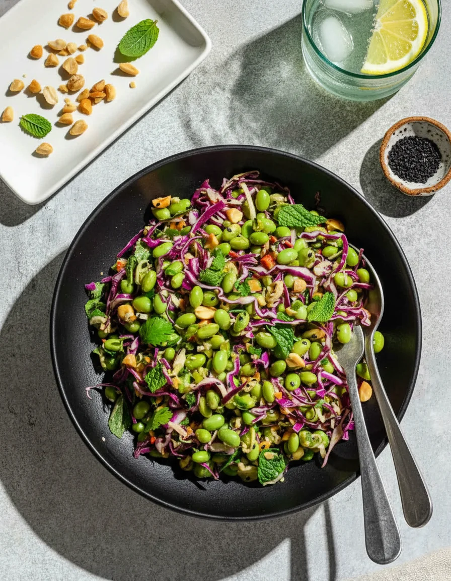 Garlicky Sesame Edamame Salad