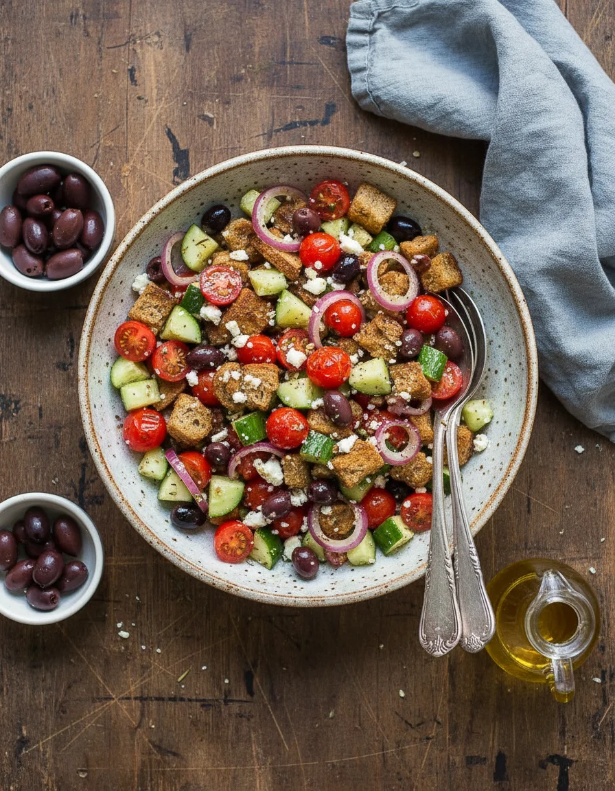 Greek Panzanella Salad