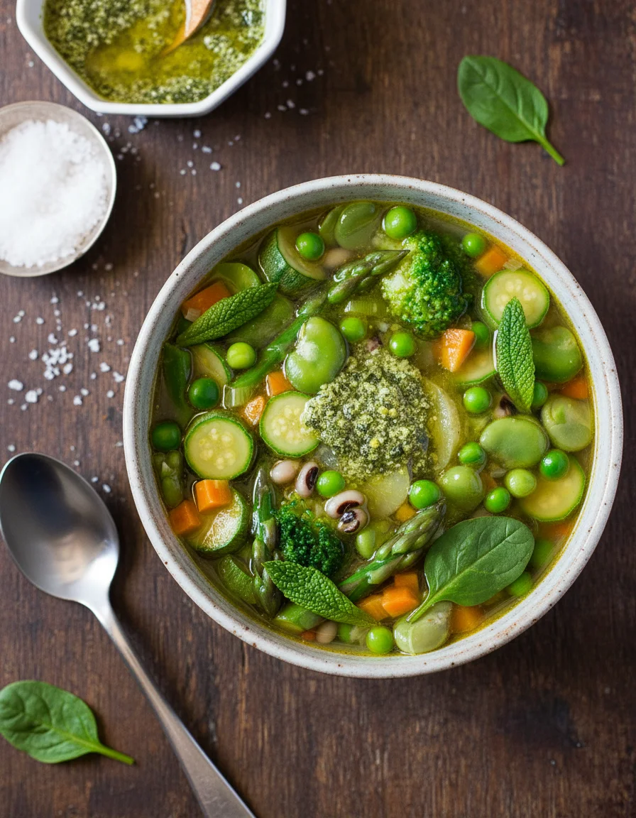 Green Minestrone With Mint Pesto