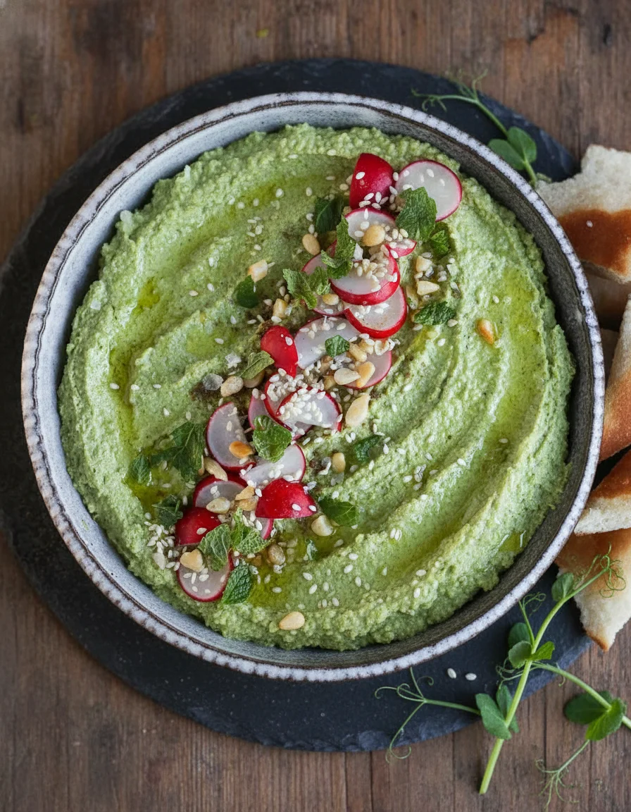 Green Pea Edamame Mint Dip