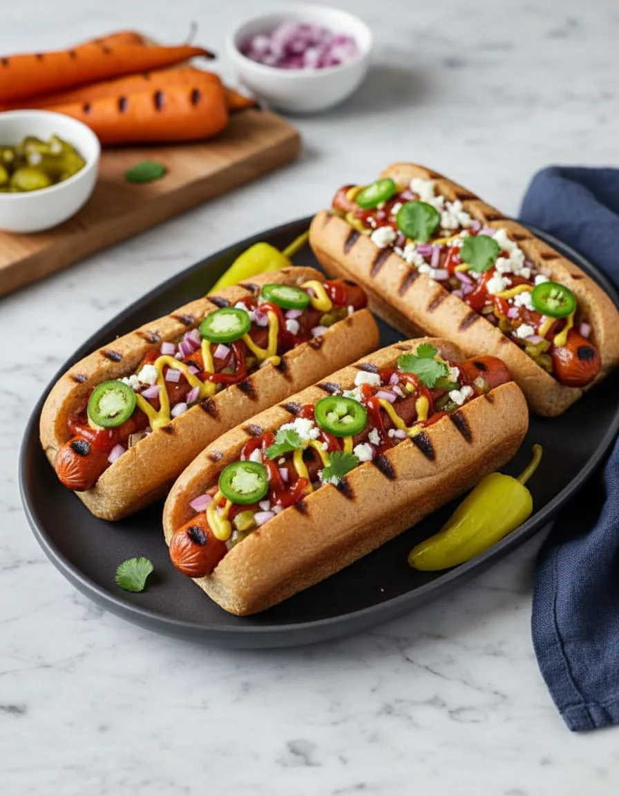Grilled Carrot Hot Dogs
