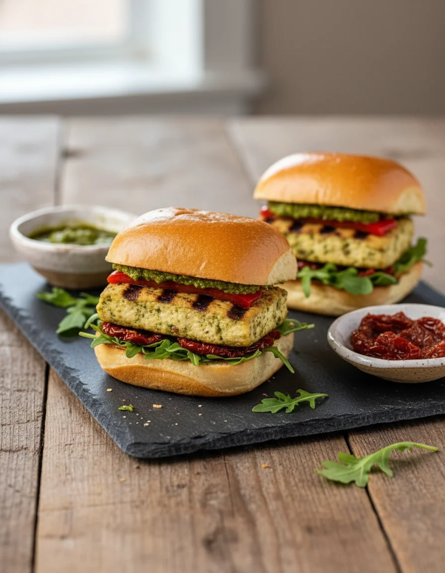 Grilled Pesto Tofu Sliders