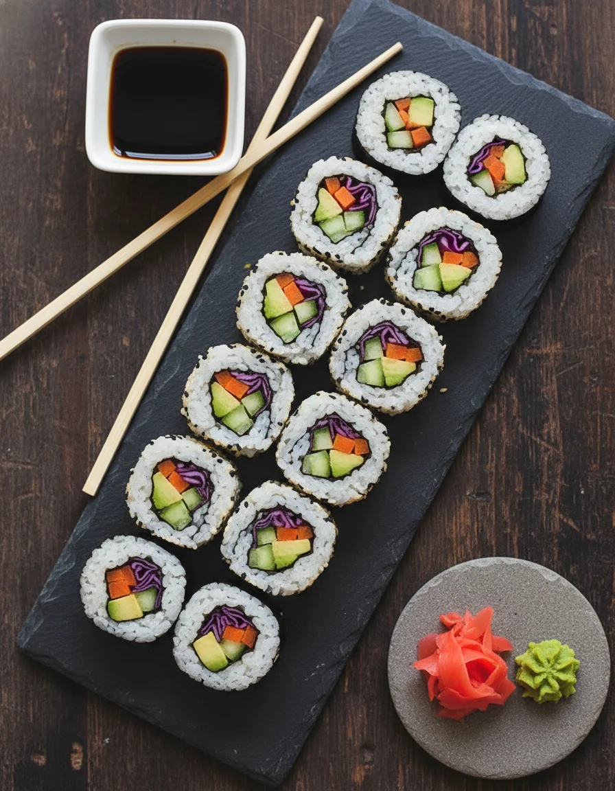 Homemade Vegan Sushi Rolls