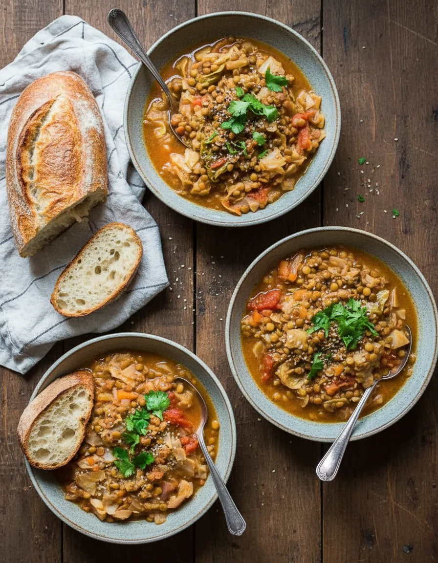 Instant Pot Lentil Cabbage Soup