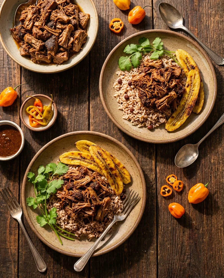Spicy Jerk Jackfruit with Rice and Peas