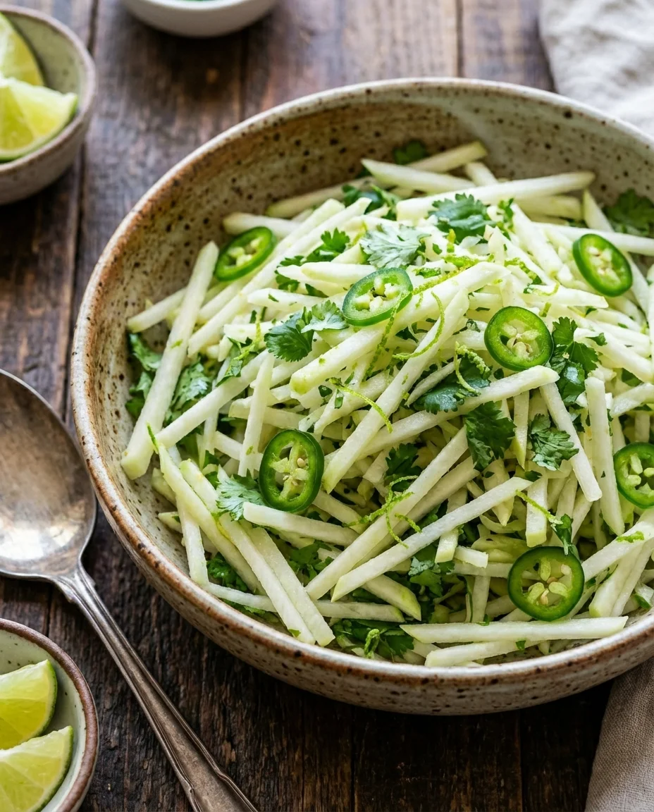 Kohlrabi Slaw with Cilantro, Jalapeño and Lime