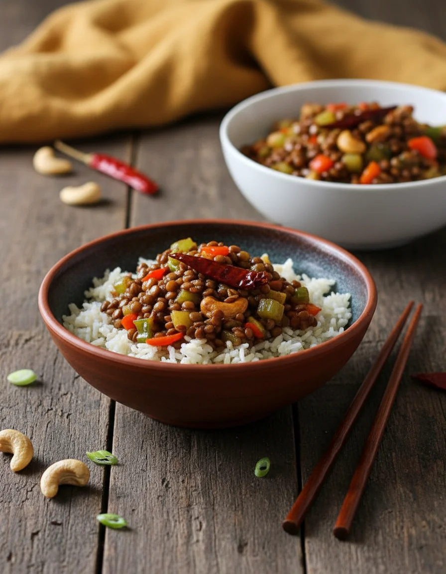 Spicy Kung Pao Lentils