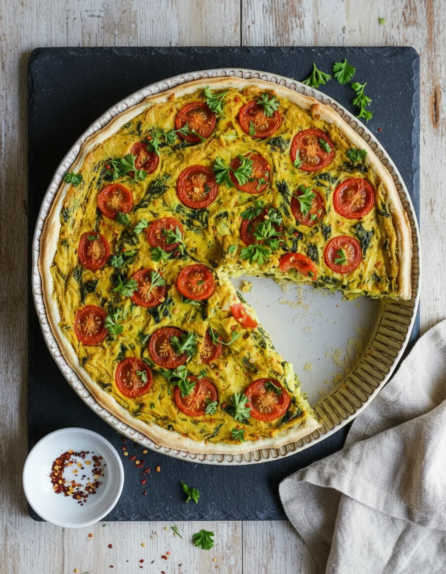 Leek Spinach Tofu Quiche