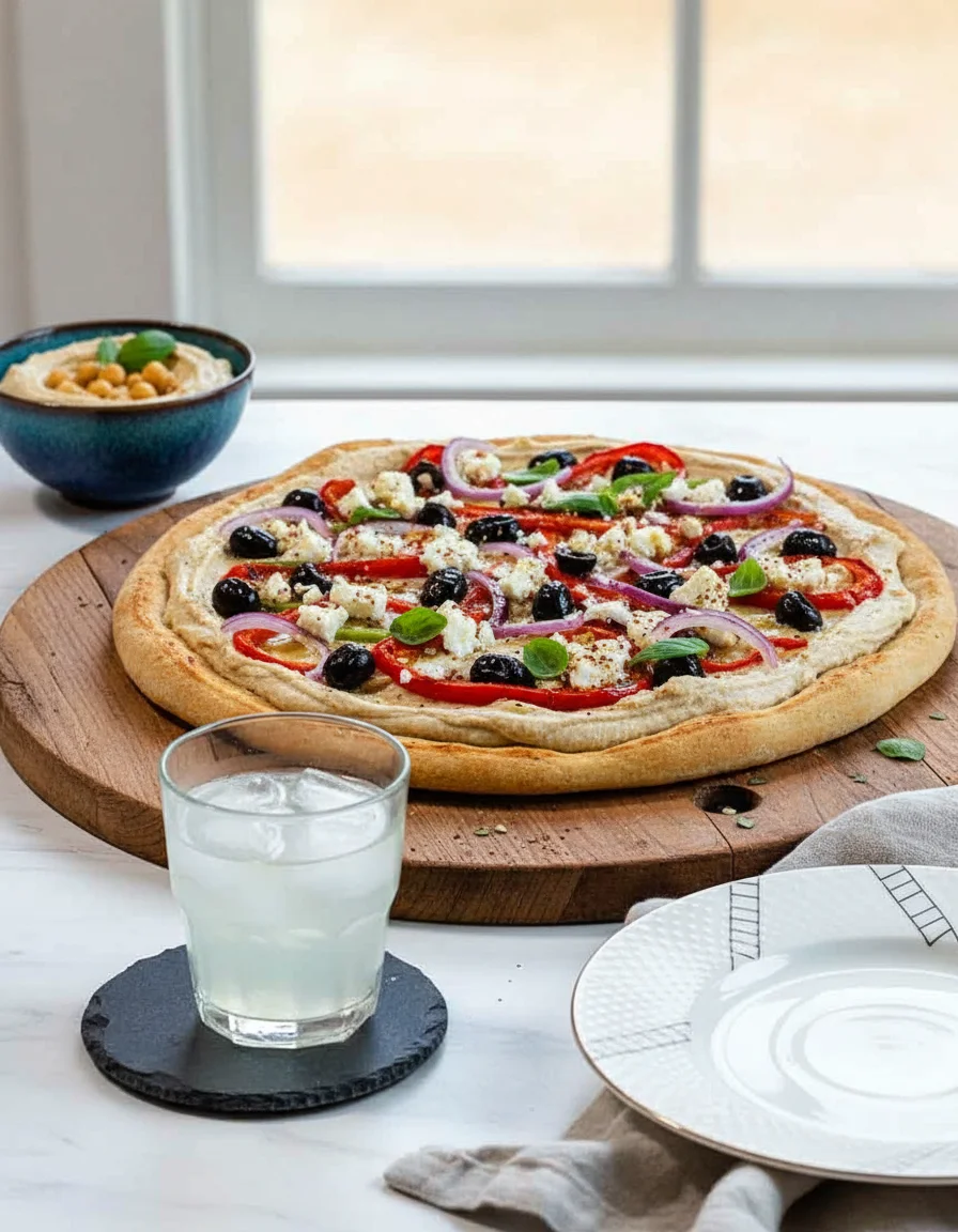 Mediterranean Hummus Pizza