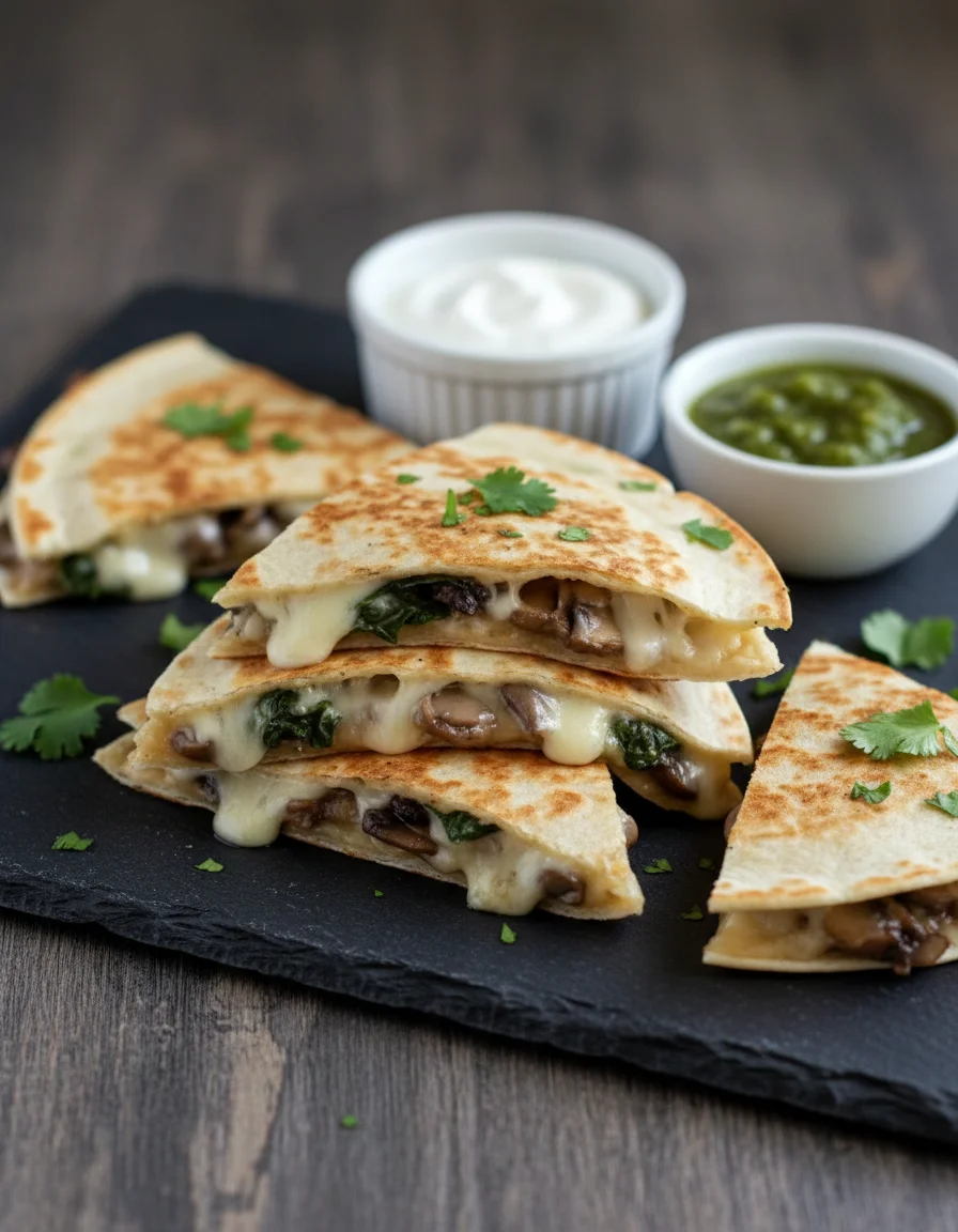 Gooey Mushroom Quesadilla