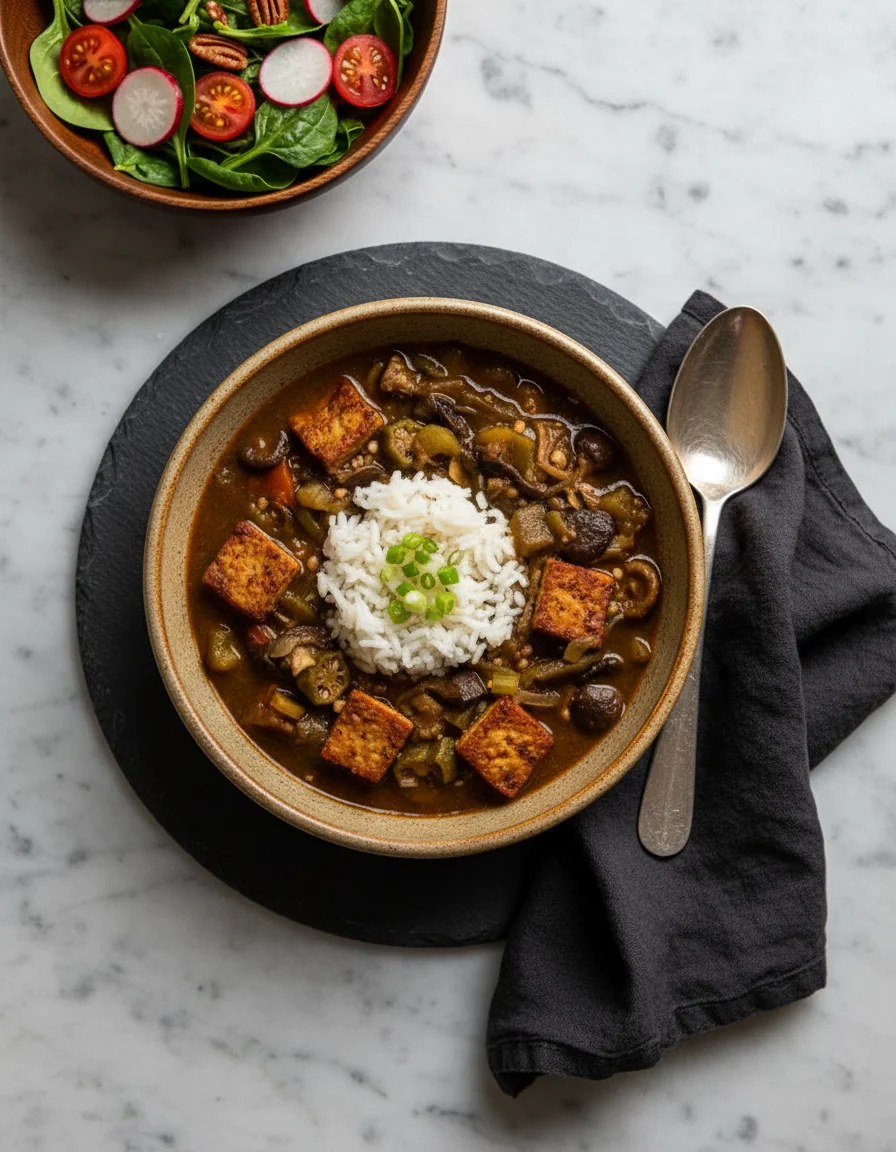 Mushroom Tempeh Gumbo