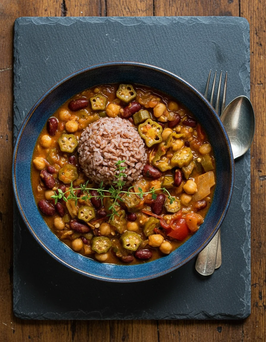 Hearty Okra Bean Gumbo