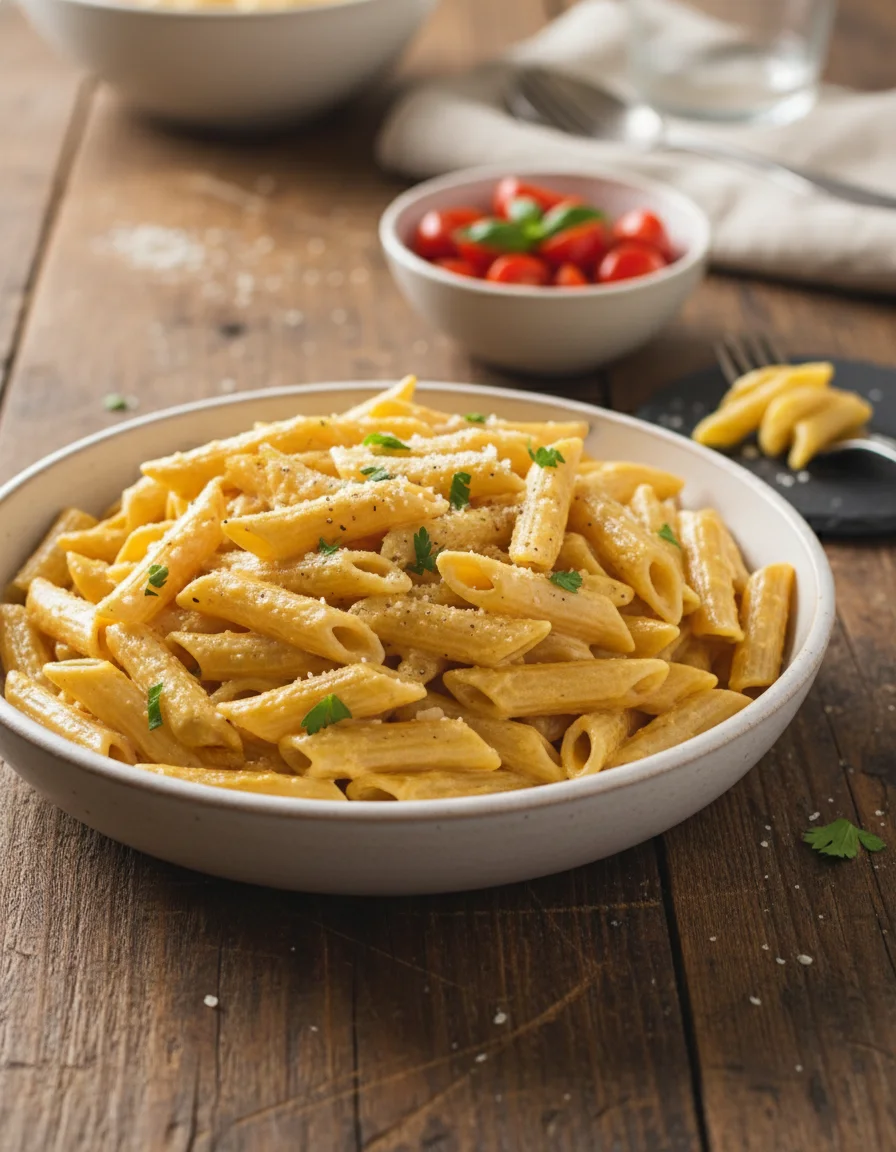 One Pot Alfredo Penne Pasta