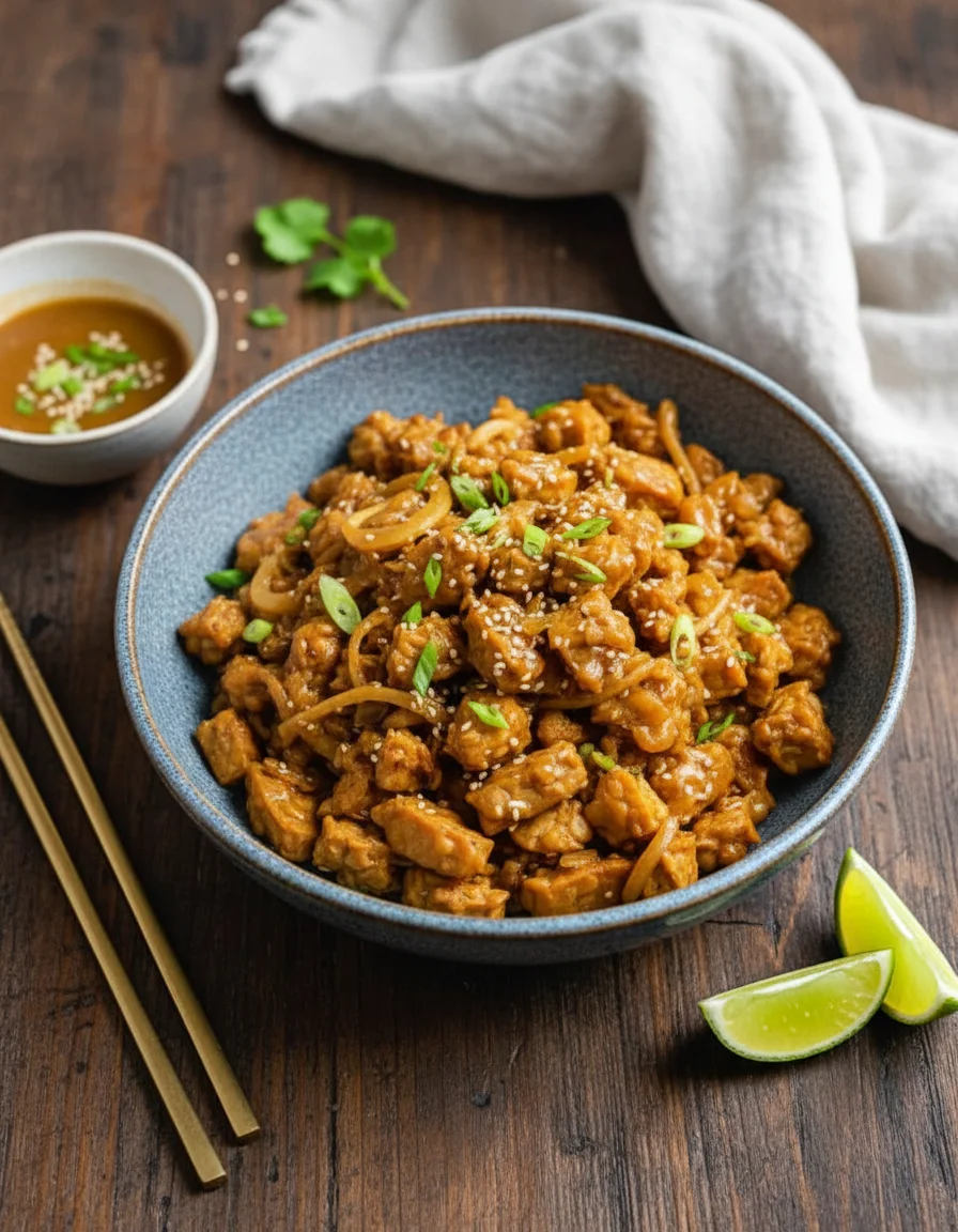 Pan Fried Tempeh with Ginger Soy Sauce