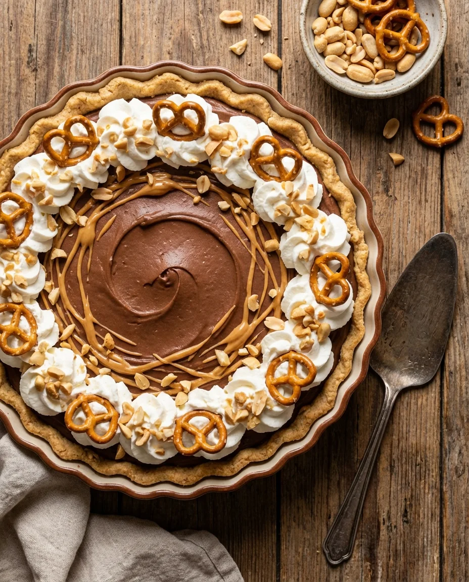 Pretzel Peanut Butter Chocolate Pie