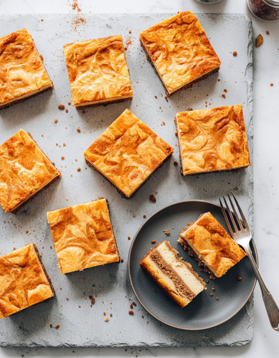 Pumpkin Swirl Cheesecake Bars