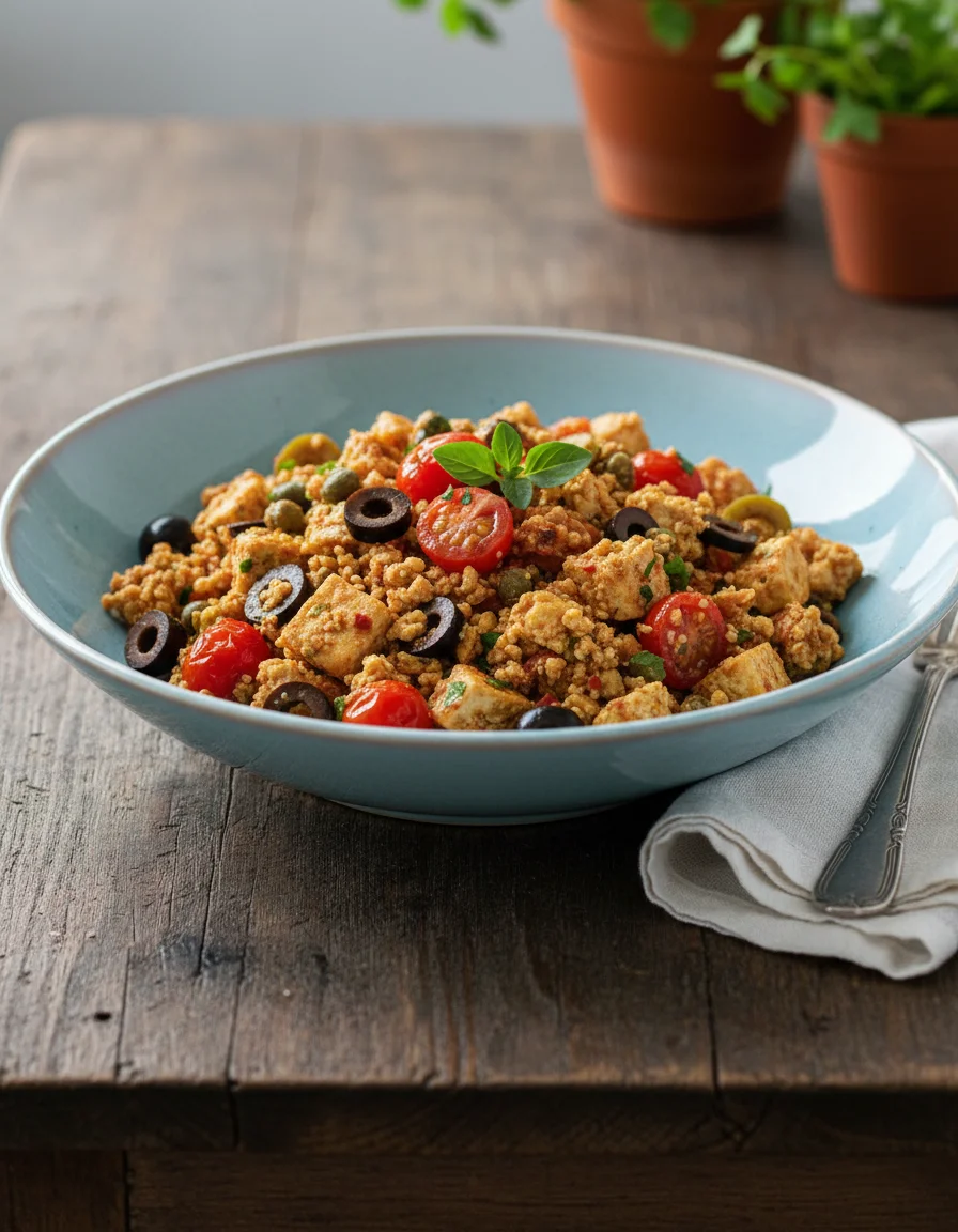 Puttanesca Tofu Scramble