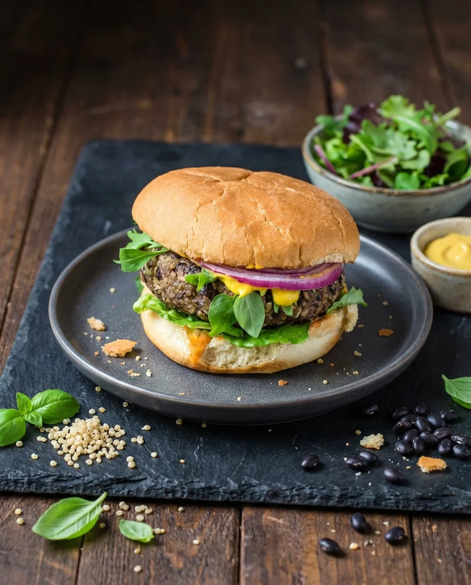 Crispy Quinoa Black Bean Burgers